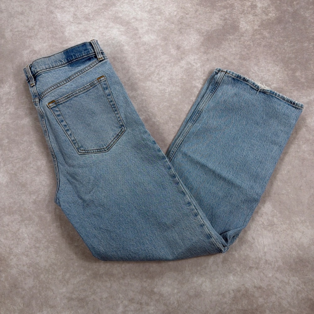 Abercrombie & Fitch The 90s Relaxed Jean High Rise Distressed 31/12 Light‎ Wash